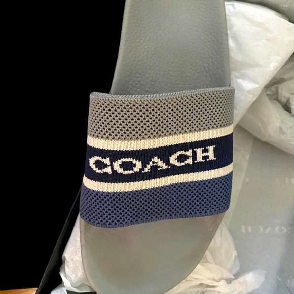 Coach Knit Slides Men’s size 7D New in box Grey - Picture 4 of 8